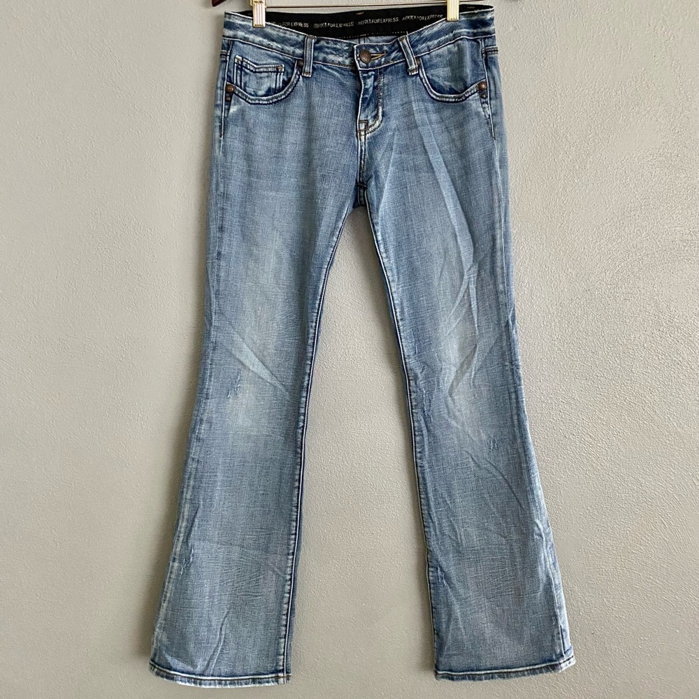 Express Jeans Women’s Size 6 Bootcut Low Rise Blue Re Rock Medium Wash